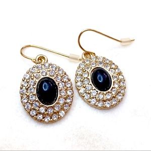 ❣️$25/3❣️ Gold Plated Rhinestones Oval Earrings